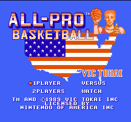 All-Pro Basketball (USA) Title Screen